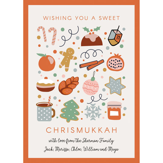 Chrismukkah Icons Flat Holiday Cards
